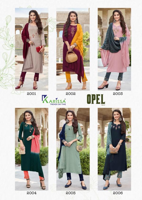 Karissa Opel Vol 2 Viscose Rayon Designer Exclusive Readymade Suit